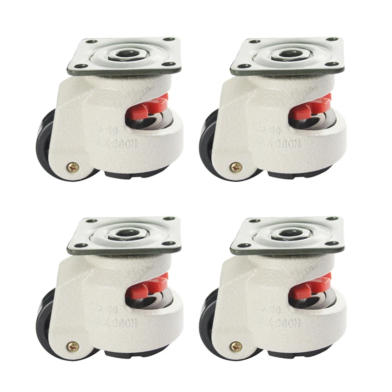 

New 4X Rubber Foot 40F Foot Level Adjustment Equipment Cart Caster 60Kg Load Capacity Furniture Leveling Roller