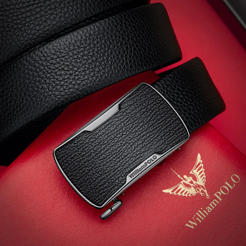 Genuine leather men's automatic buckle belt, business fashion belt, high-end personalized versatile belt