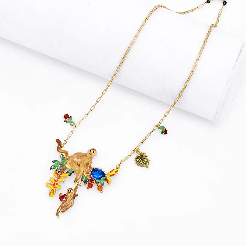 Модное атмосферное модное эмаль королевский синий драгоценный камень стекло