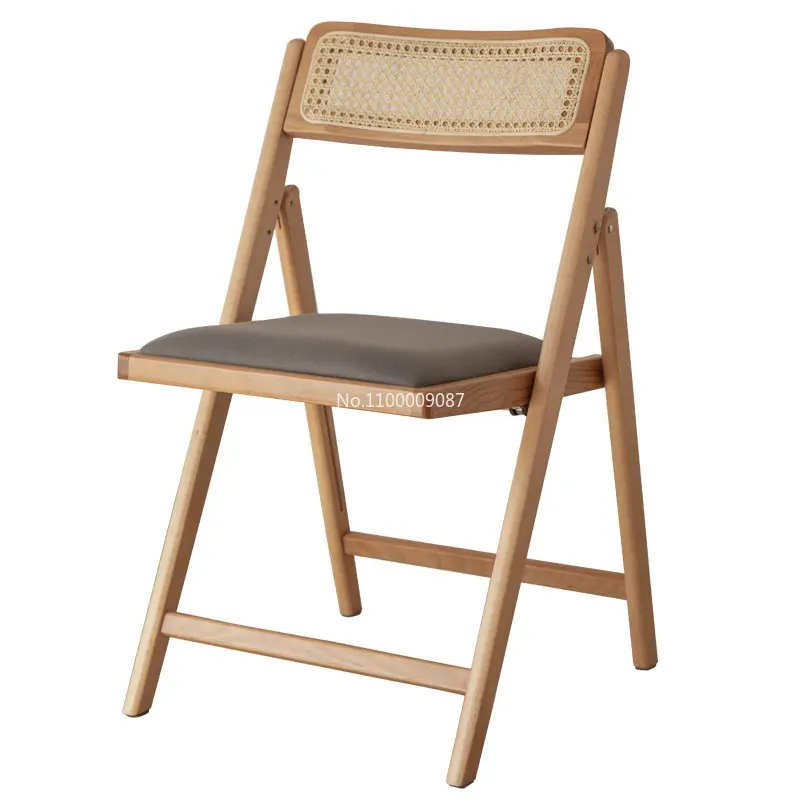 

Складное кресло из ротанга в стиле ретро, офисный стул со спинкой из массива дерева, дизайнерская мебель