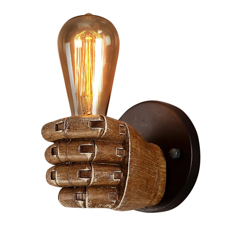

Креативное Ретро Античное настенное освещение в виде кулака, винтажное Промышленное Освещение E27, осветительная база для коридора, кухни, с...