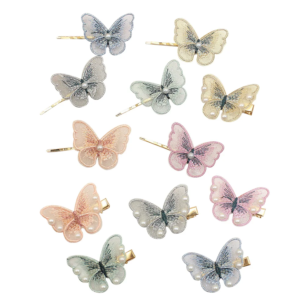 

12Pcs Vintage Hollow Butterflies Barrettes Hair Clips Hair Decor (Mixed Color)