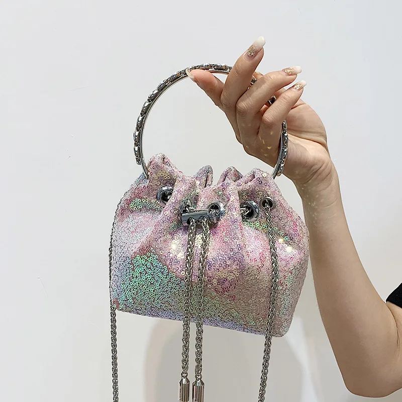 

Pleated Pattern Bucket Shoulder Bags for Women Summer Brand Crossbody Women's Bag 2022 Trend Fashion Solid Female Handbags