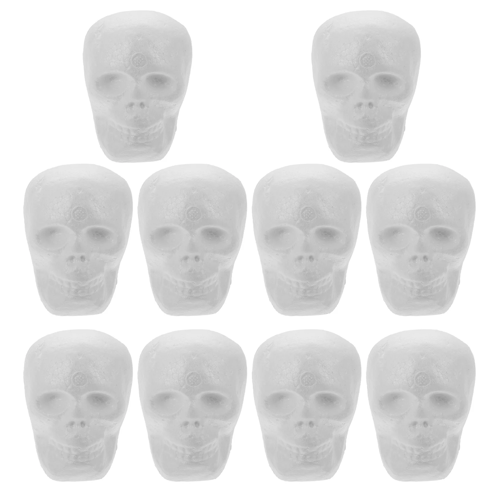 

10 Pcs Graffiti White Embryo Ghost Head School DIY Supplies Model Embryos Foam Balls