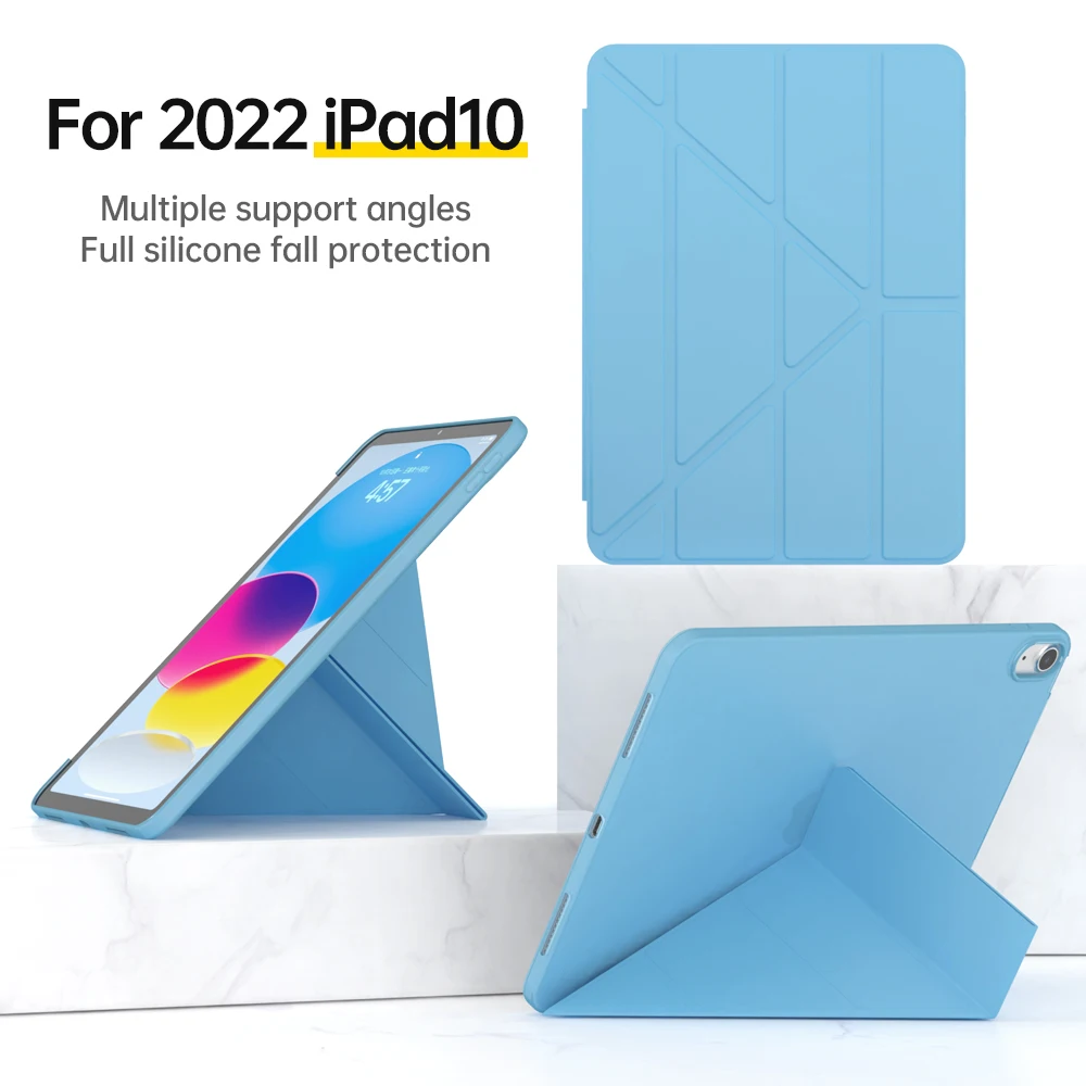 For 2022 New Apple IPad 10 10th Generation Model A2757 A2777 A2696 Tablet Kids Magnetic Folding Smart Cover for iPad 10 9 inch