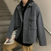 2022 new mens fried street jacket korean slim fashion jacket trend new loose workwear jacket ruffian handsome mens clothing