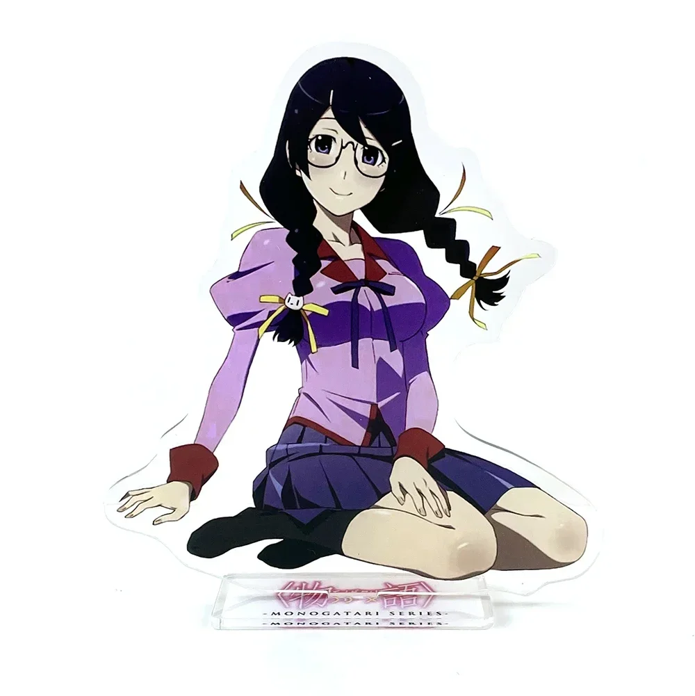 Фото Monogatari серия персонажей Oshino Shinobu Tsubasa Hanekawa акриловая подставка фигурка модель держатель тарелки торт топпер аниме №5