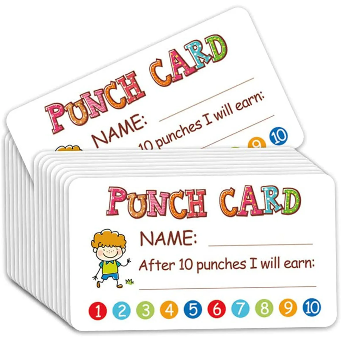 

50Pcs Cartoon Kids Reward Incentive Punch Cards For Children Students Motivated Teacher Teaching Small Business