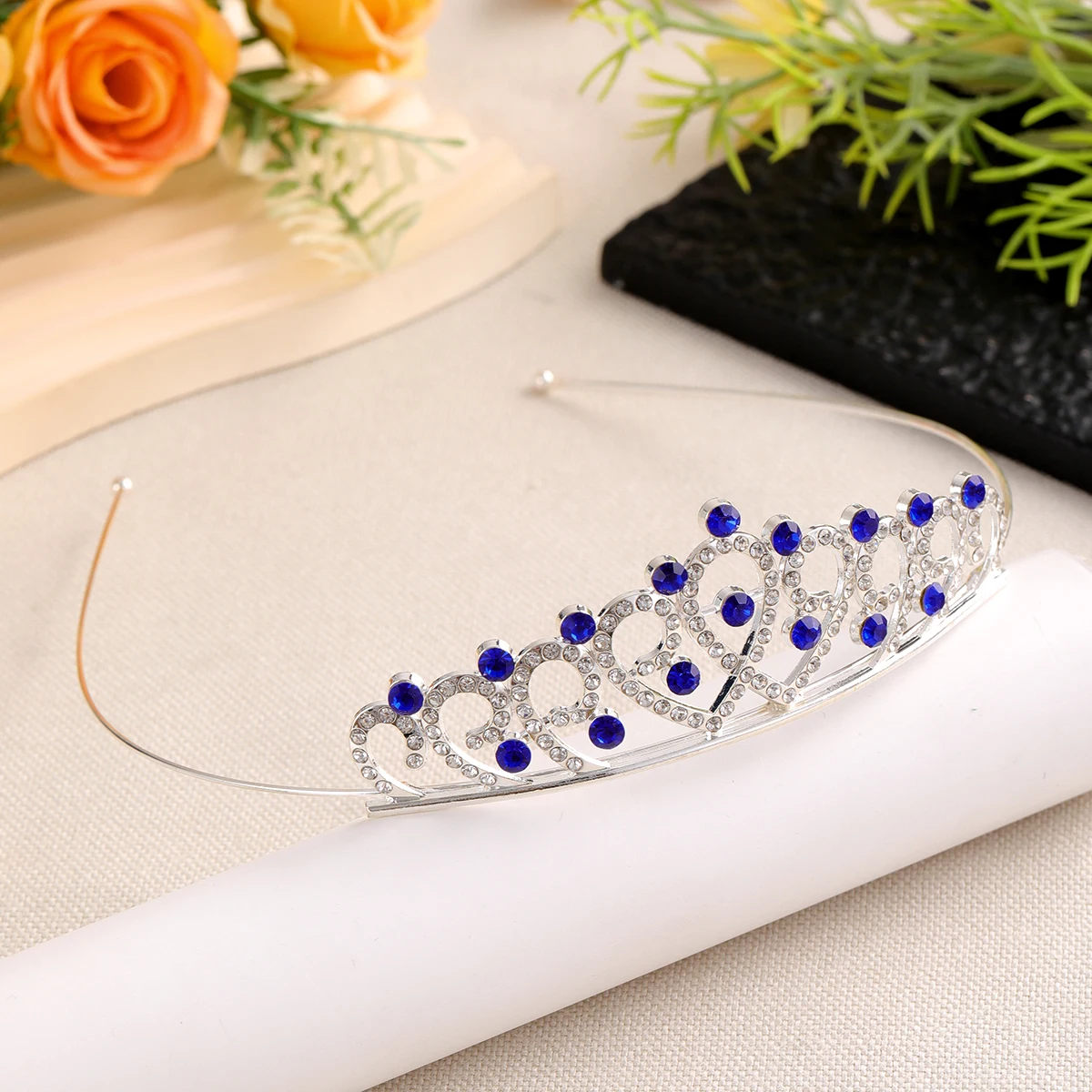 Простой гребень для волос женщин и девочек диадемы из сплава со стразами