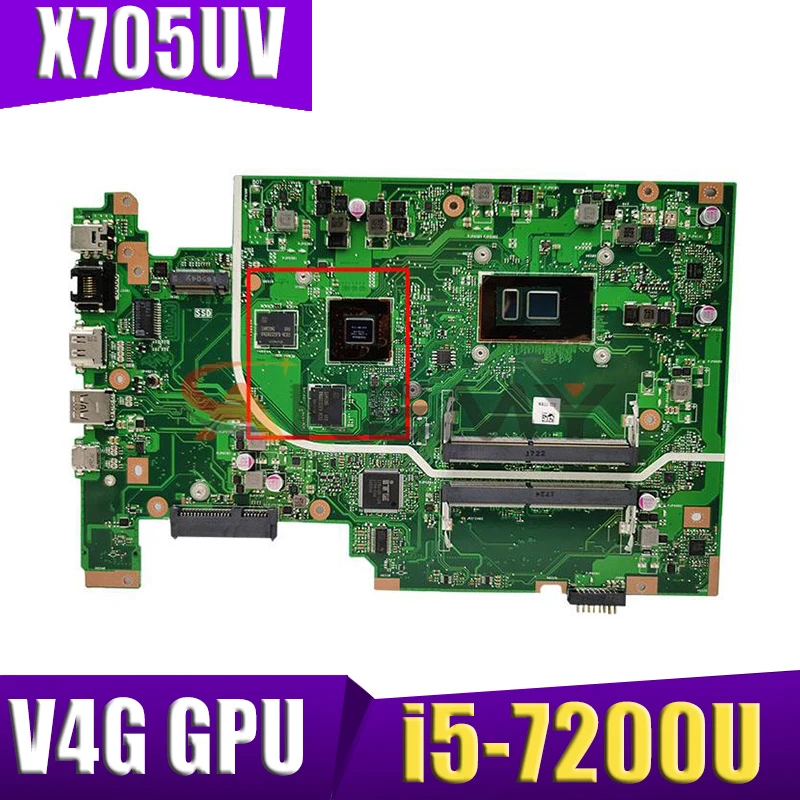 

X705UV MB i5-7200U V4G GPU Mainboard For ASUS X705UVR X705UQ X705UB X705UD X705UDR X705UN X705U Laptop Motherboard
