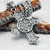 simple cross men necklace nature vintage 316l stainless steel pendant chain religion rock punk rap for friends jewelry best gift