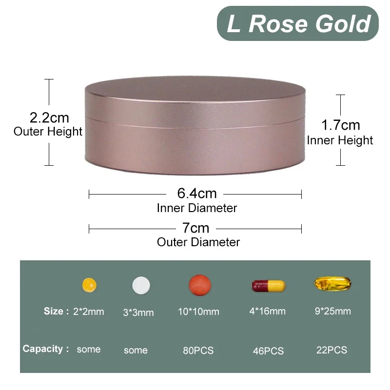 

Портативная круглая коробка для таблеток из алюминия