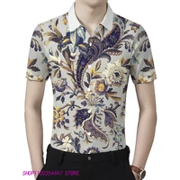 men clothing summer beach shirt fashion clothing trends polyester short sleeve print shirt korean clothes hawaiian shirt tops