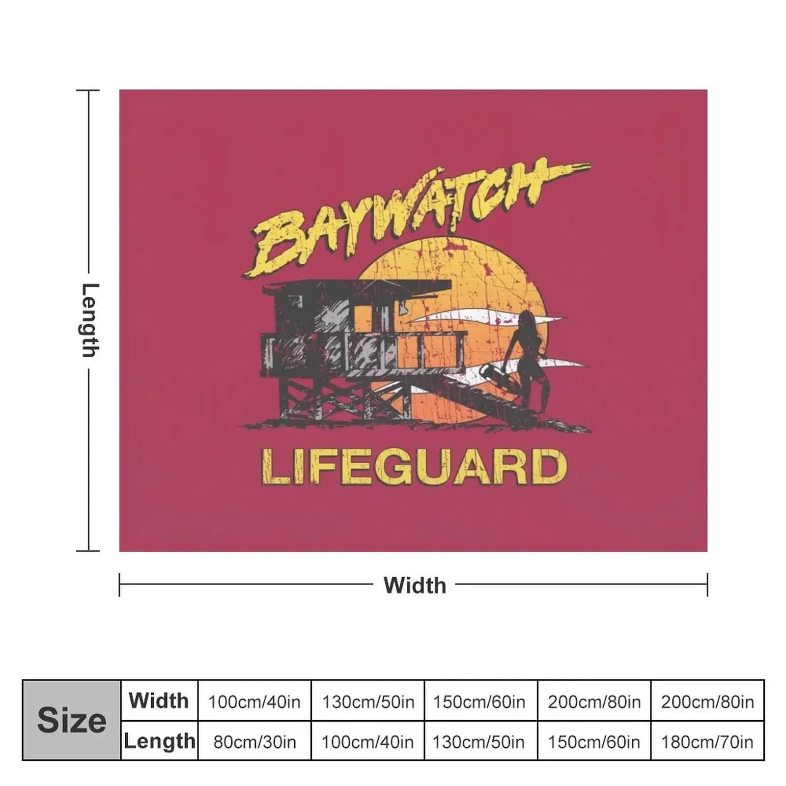 Одеяло Baywatch Lifeguard Sunset 1989 гигантское тепловое одеяло для кемпинга