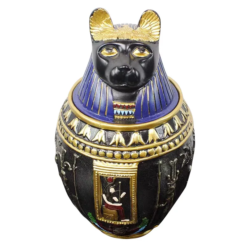 Древний Египет Анубис Орнамент из смолы Богини Бастета Канопическая банка
