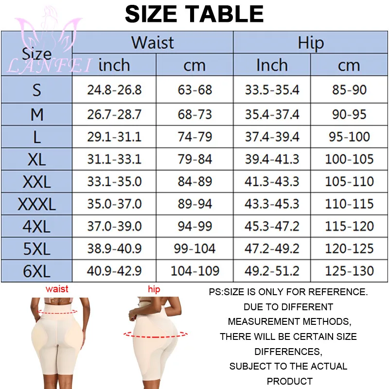 LANFEI Womens Fake Ass Seamless panties Tummy Shaper Hip Enhancer Booty Pad Butt Lifter High Waist control Thigh Slimming Shorts
