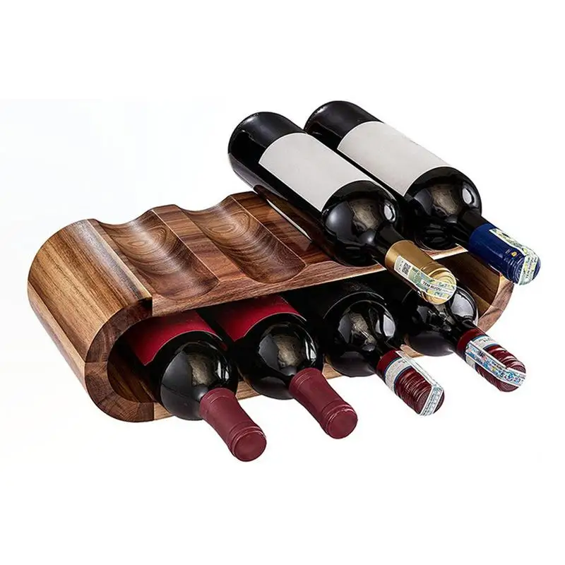 

2 Tier 8 Bottle Acacia Wood Wine Storage Racks Small Wine Rack Organizer Rustic Wine Rack Wooden Wine Bottle Holder Stand