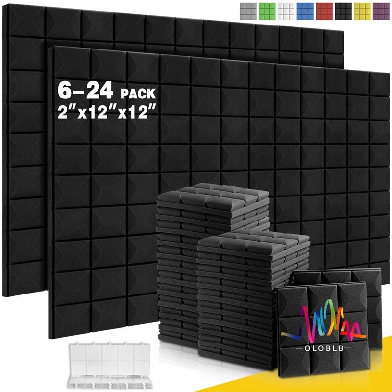 

Soundproof Foam Padding Mushroom Studio Wedge Tiles 6/12/24 Pcs Sound-absorbing panels For Wall Sound Proof Acoustic Foam Panels
