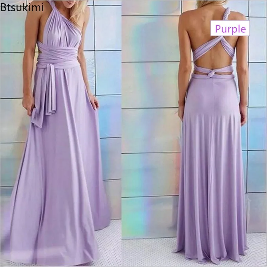 Женское однотонное платье с разными нитями сексуальное макси открытой спиной