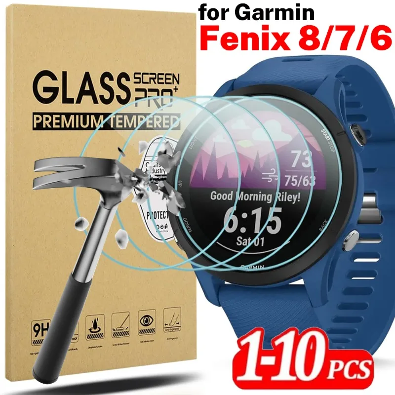 Фото 10-1 шт. закаленное стекло для Garmin Fenix 8 7S 7X 7Pro 6S 6Pro сапфировая пленка против царапин HD Защитная пленка для экрана Garmin Fenix 6 7 №1
