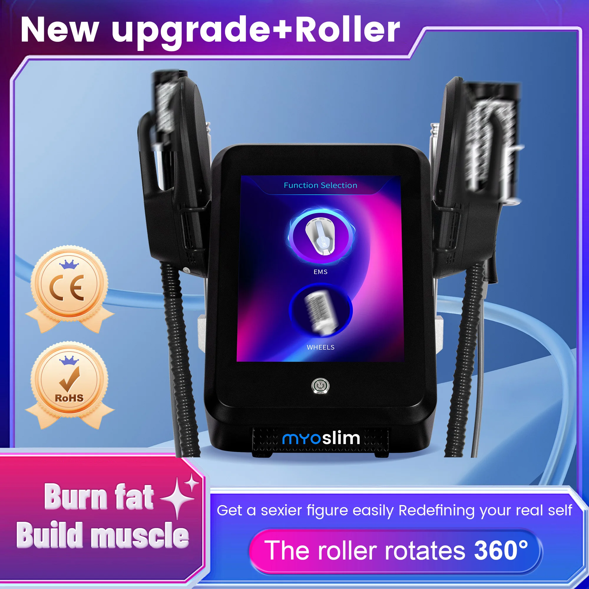 Фото MYOslim EMS Nova Hi-EMT RF Roller 2-в-1 Muscle Gainer для похудения, фитнес-машина, оборудование для здоровья и красоты для салона №1