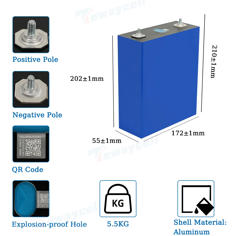 Новый аккумулятор Lifepo4 280K 3 2 В 280 Ач литий-железо-фосфатный класса A настоящие