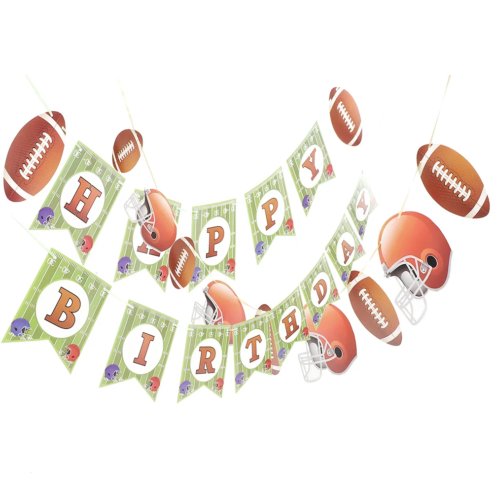 

Pull Flag Decor DIY Birthday Banner Party Ornament Decorations Rugby Banners Ball