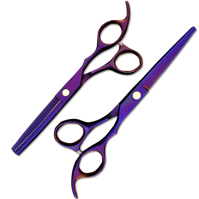 

Multicolor Professional Barber Hair Scissors Regular Thin Cutting Flat Tooth Trimmer Stainless Steel Salon Hairdressing Shears