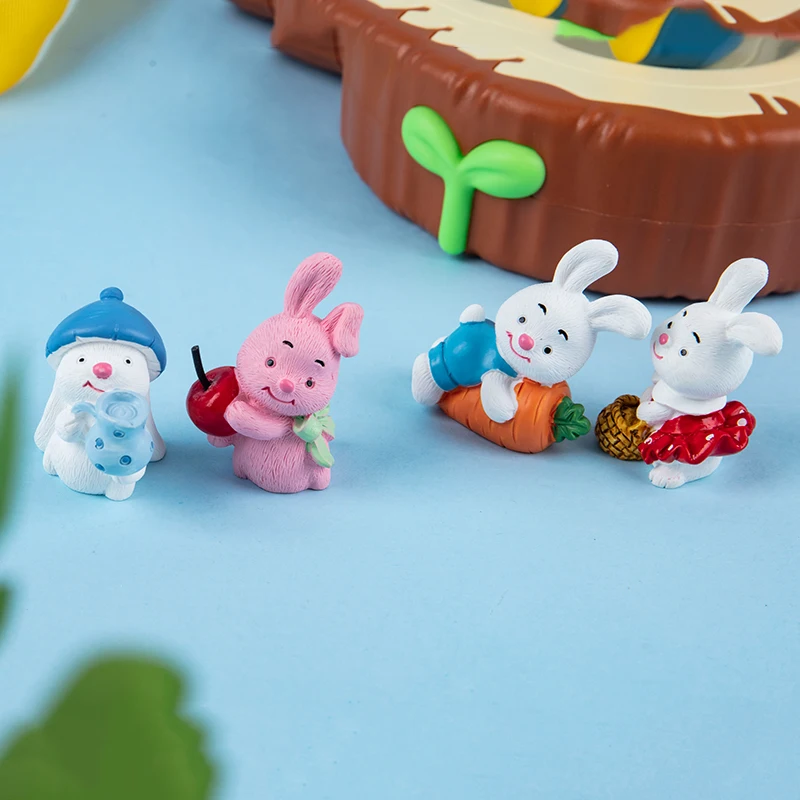 

2 Pcs One For Sale Cute Rabbit Statue Mini Statue Sculpture Toy Mini Resin Decorative Desktop Home Party Decorative Cake Surface