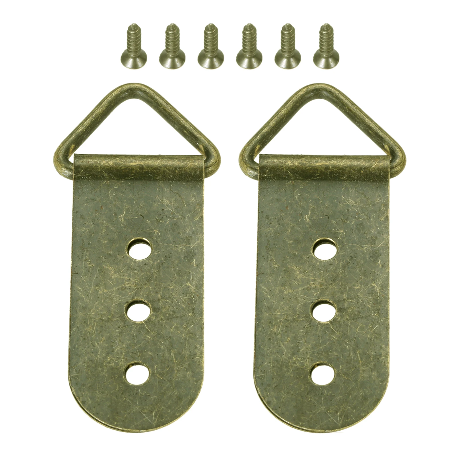 

2pcs Antique bronze Triangle D-Ring Photo Picture Frame Hanger Hook Hanging Mirror Oil PaintingSmall Large Heavy Duty with screw