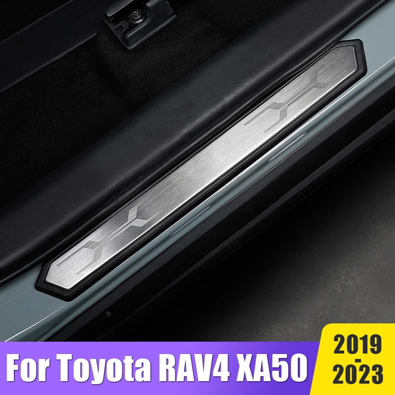 

Car Accessories For Toyota RAV4 XA50 2019 2020 2021 2022 2023 Door Sill Protector Threshold Scuff Plate Welcome Pedal Cover Trim