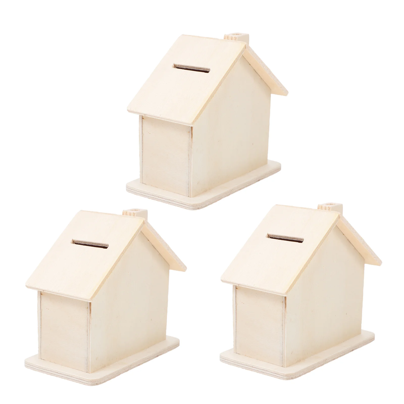 

3Pcs Bank Homemade Box Unbreakable Piggy Bank Boys Box Unfinished Piggy Bank
