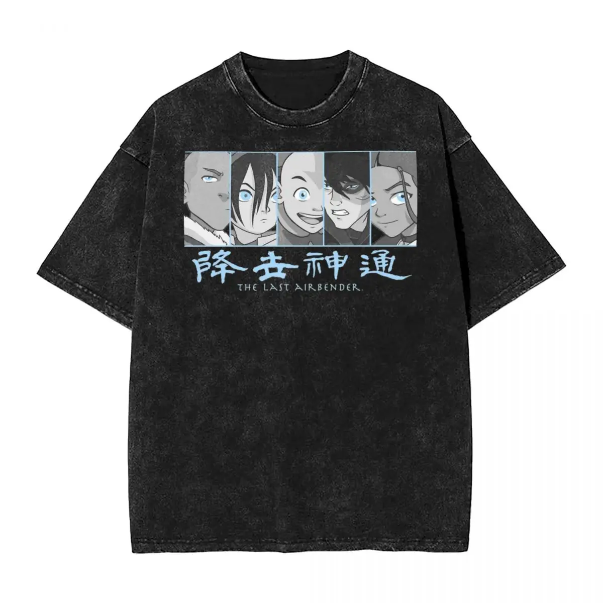 

Avatar-The Last Airbender Kanji T Shirts Hip Hop Washed 100% Cotton Harajuku T-Shirt Men Women Tops Streetwear Summer Tee Shirt
