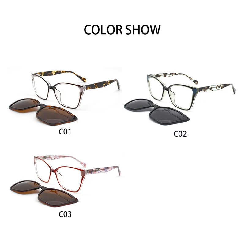 KANDREA 2 в 1 Ретро Поляризованные магнитные Солнцезащитные очки женские модные