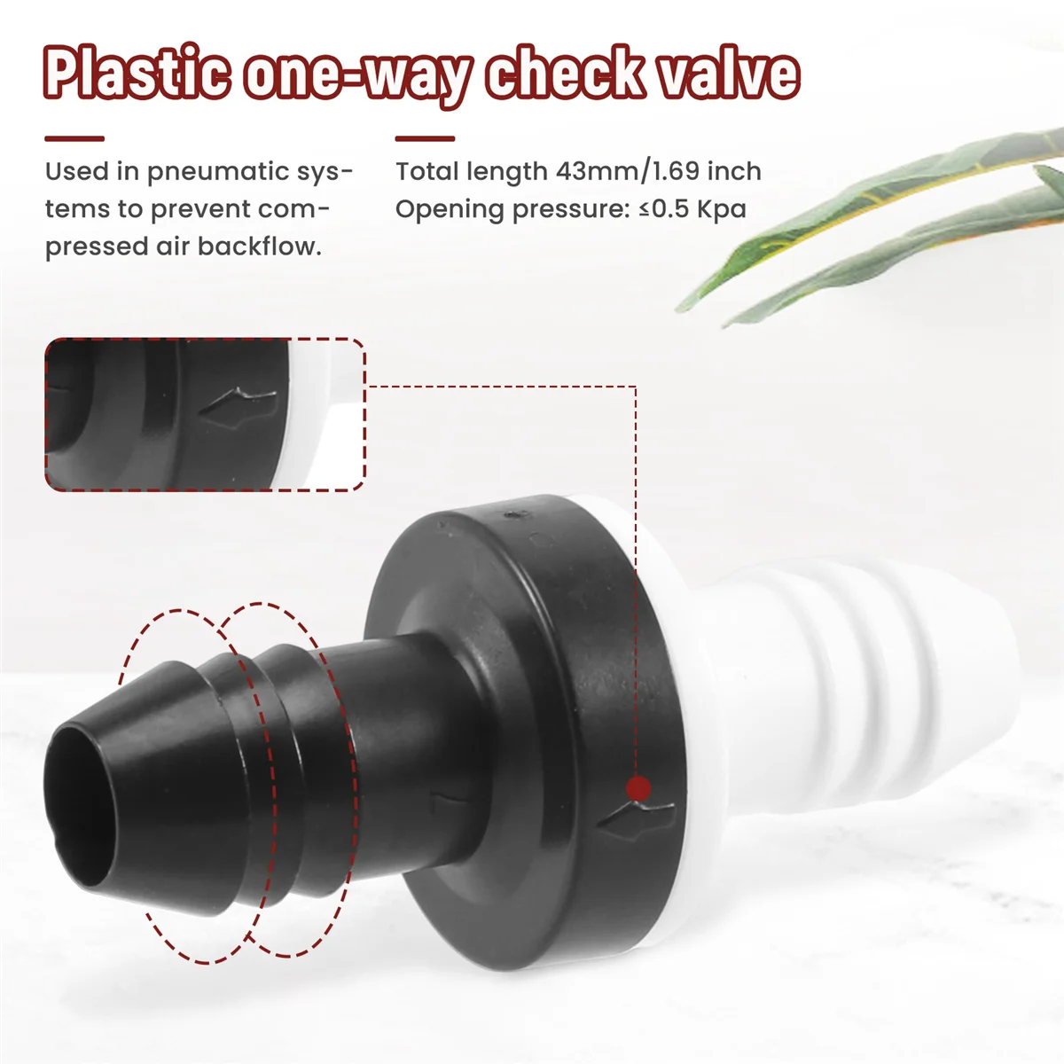 2 шт. 3/8 дюйма 10 мм линейный ABS односторонний обратный клапан для воды топливного