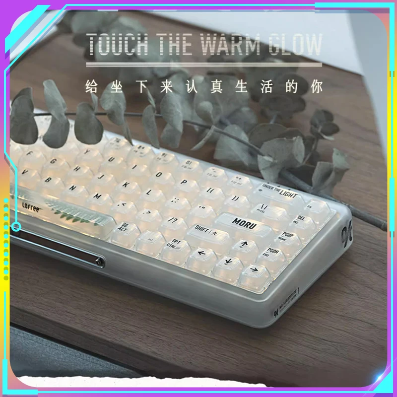

68 клавиш Lofree 1% рассеянная Беспроводная механическая клавиатура прозрачная пользовательская Rgb подсветка Медуза компьютер офис Windows Mac подарки