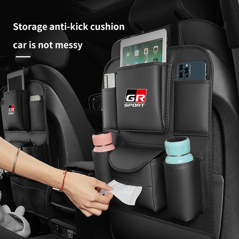 Автомобильный органайзер для Toyota GRsport, сумка для хранения на спинке сиденья с несколькими карманами, задняя противоизносная спинка, защита от ударов, аксессуары