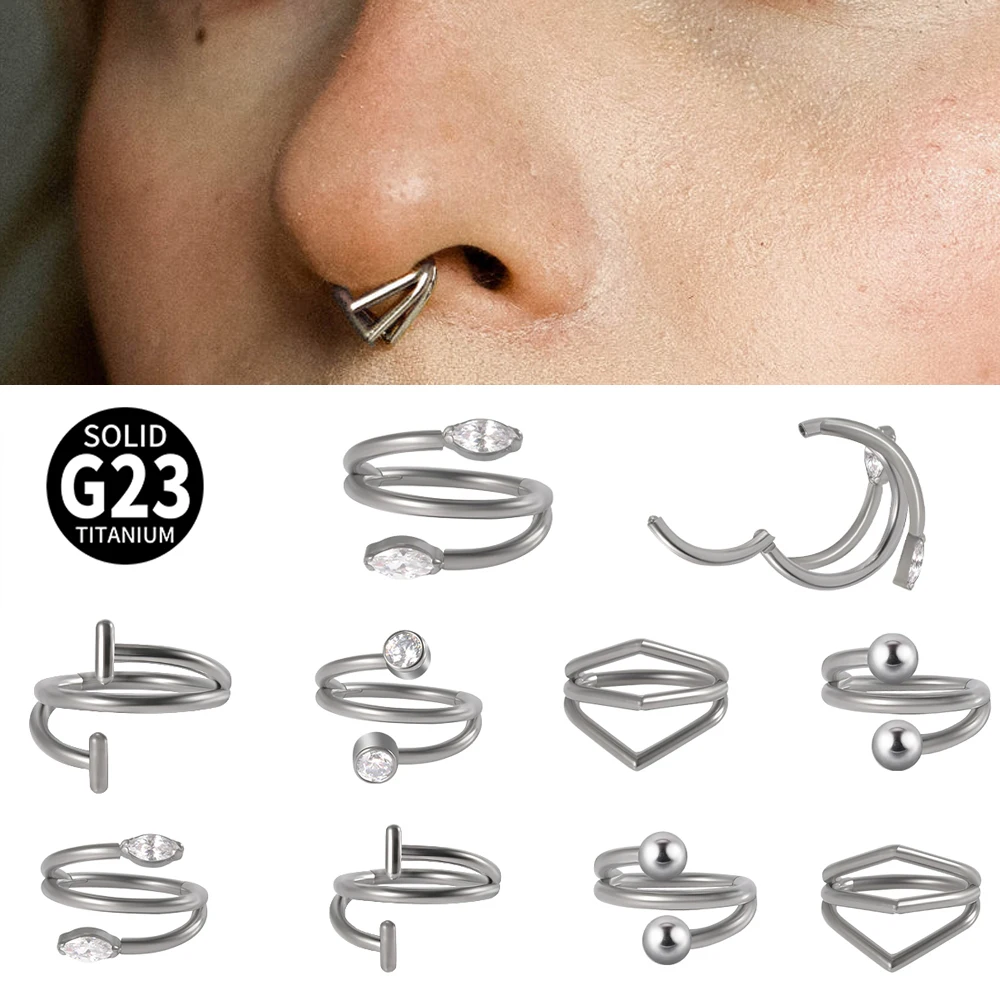

1PC ASTM F136 Titanium S Shape Septum Clicker Nose Hoop Labret Segment Ear Tragus Cartilage Daith Helix Earring Piercing Jewelry