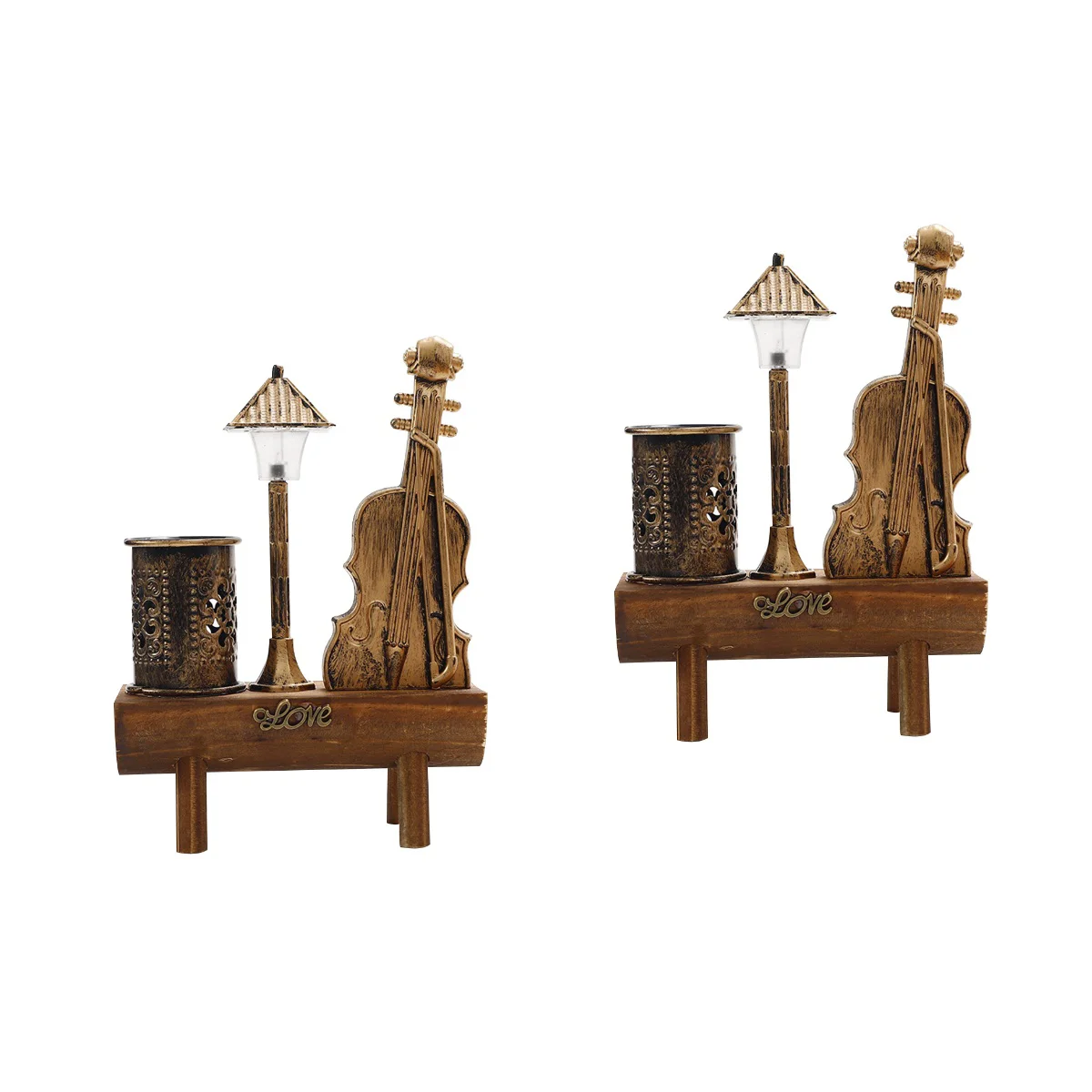 

Vintage Street Violin Light Model Night Musical Instrument Sculpture Lamp Lights Holder Hairbrush Accessories Desk Makeup