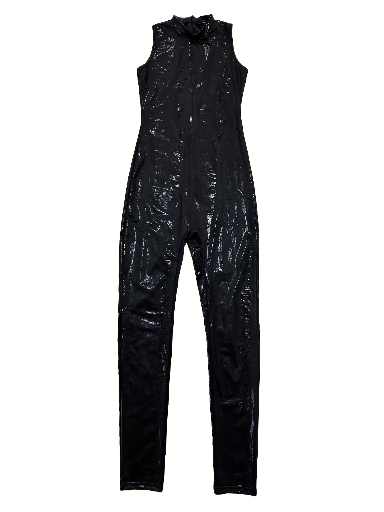 Сексуальный женский эластичный комбинезон без рукавов с круглым вырезом в