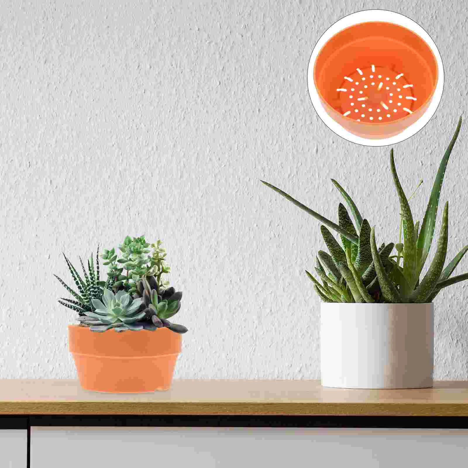 

6 Pcs Round Flower Pot Plastic Bonsai Blumenbehälter Clay Garden Supplies