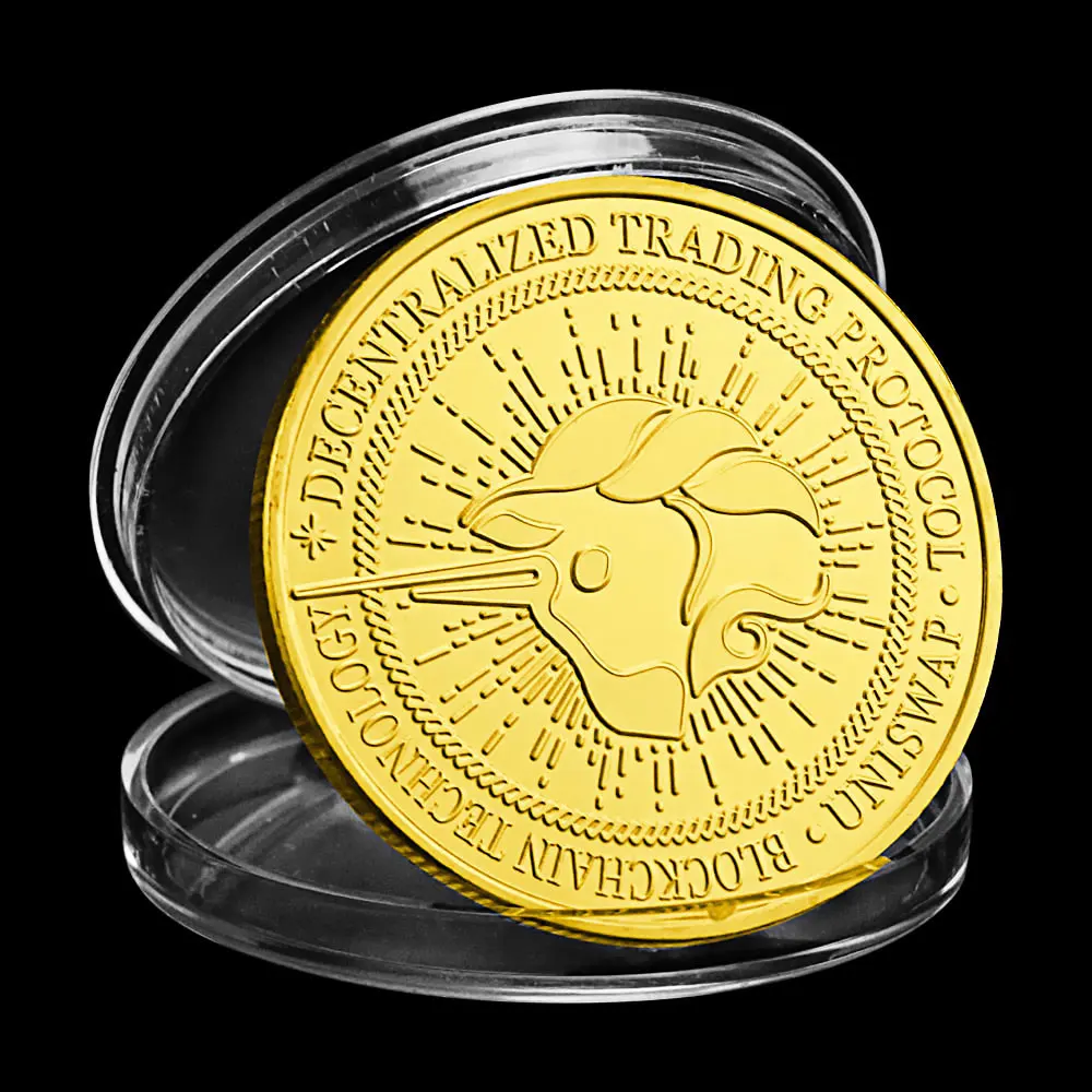 

UNISWAP криптовалюта, физическая позолоченная сувенирная Подарочная креативная криптовалюта, памятная монета