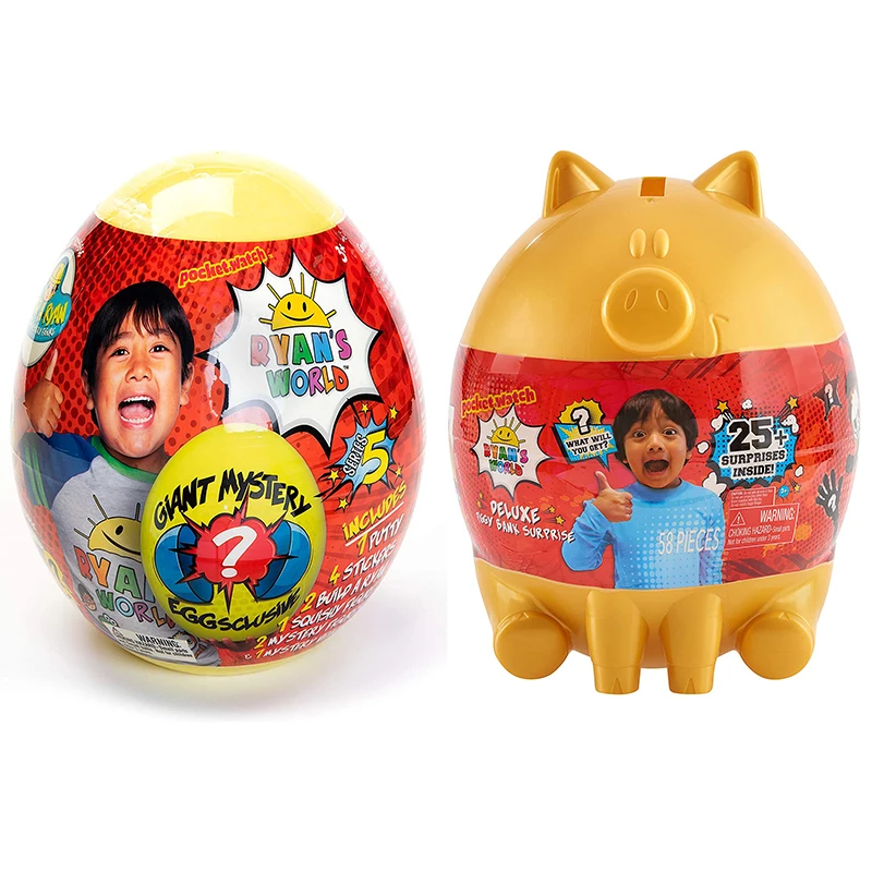 

Original Ryan's World Toys Giant Mystery Egg - Series 5 and Deluxe Piggy Bank Surprise Children's Birthday Gift Surprise Toys