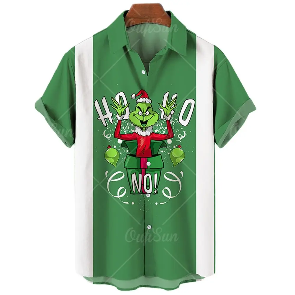 

Trend New Green Hair Grinch 3D Anime Printing Shirt Hawaiian Shirt Men And Women Casual Fashion Short Sleeves Loose Tees Tops
