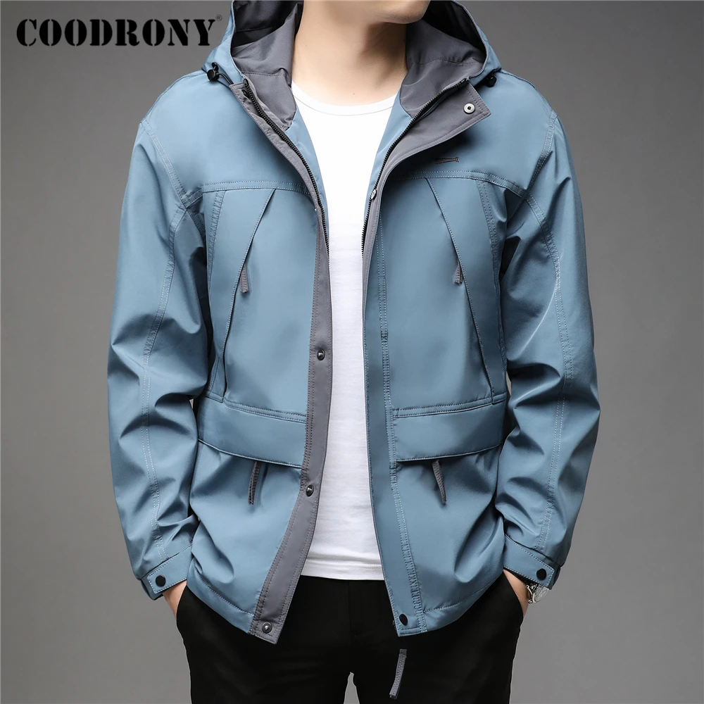 COODRONY Brand Hooded Jacket Men Clothing Autumn Winter New Arrival Coats Fashion Streetwear Windbreaker With Big Pocket Z8125
