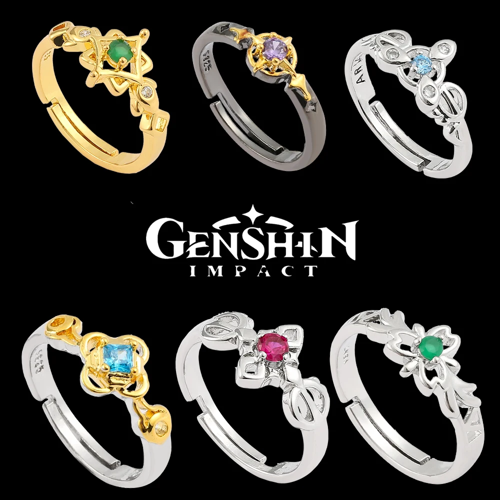 Anime Game Genshin Impact Accessories Metal Adjustable Rings Women Jewelry Fashion Finger Ring Men Accessories Weeding Gift