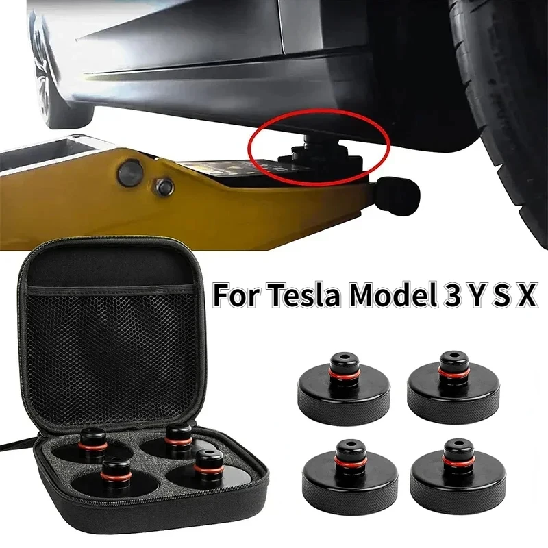 Фото Для Tesla Model 3/Y/S/X/3+ 2016-2024 Jack Pad Резиновые подушечки Подъемный адаптер Инструмент Корпус точки подъема Поддержка автомобильных аксессуаров №1