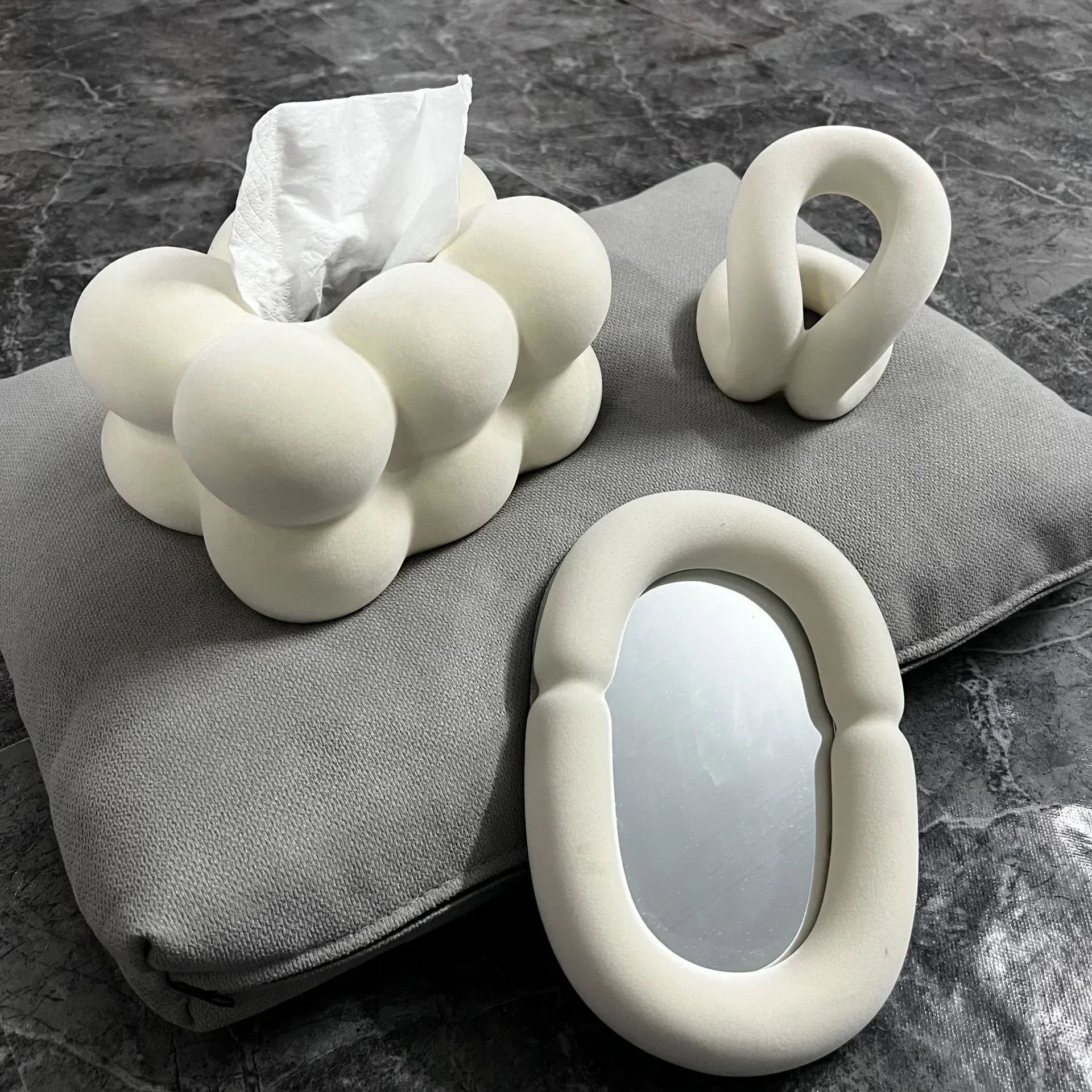

Box Creative Tissue Suede Living Box Room Modern Home Tissue Cotton Case Table Tissue Ceramic Ceramics Luxury Light