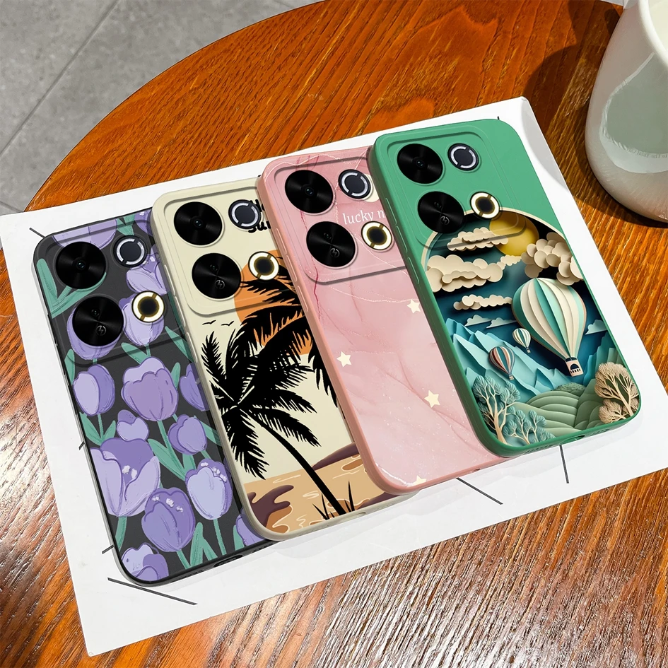 New Case For Itel P65 6.7 inches 4G Colorful Funny Pattern Soft Liquid Silicone Shockproof Protective Housing P 65 Capa