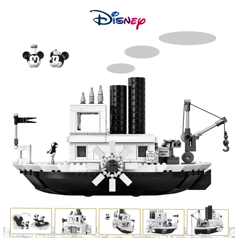 Паровая лодка Disney Willie Ship 21317 серия Микки Маус модель для творчества друзья